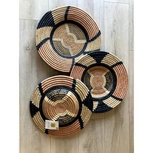 Cost Plus World Market Woven Basket Wall Decor - Black, Tan, Brown